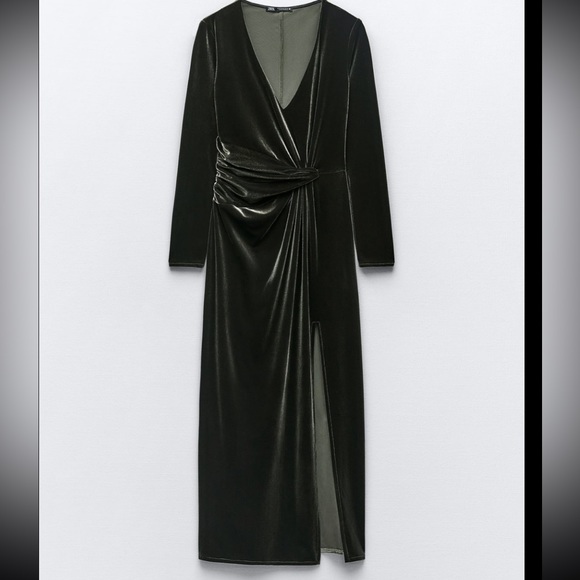 Zara Dresses & Skirts - NWT! Zara Knotted Velvet Midi Dress - Size XL (Runs Small!)